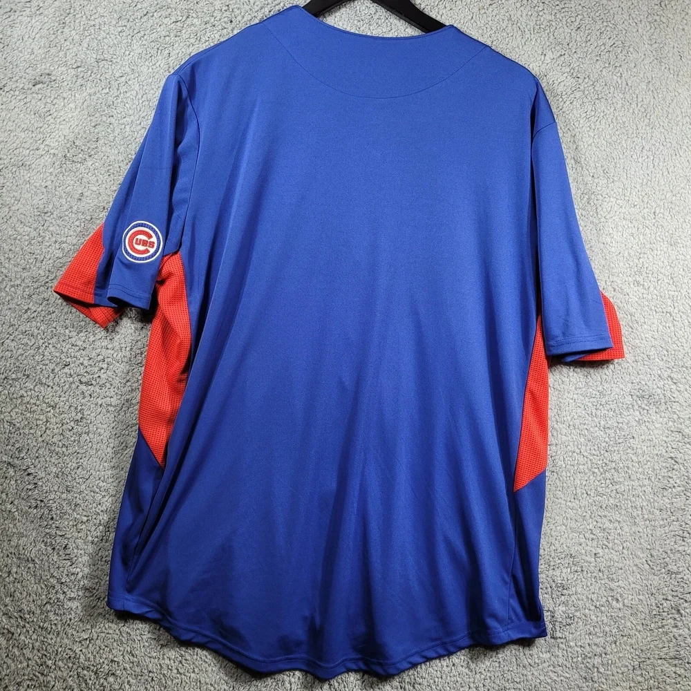 MLB TX3 Cool Chicago Cubs Blue Red Short Sleeve Baseball‎ Jersey XL